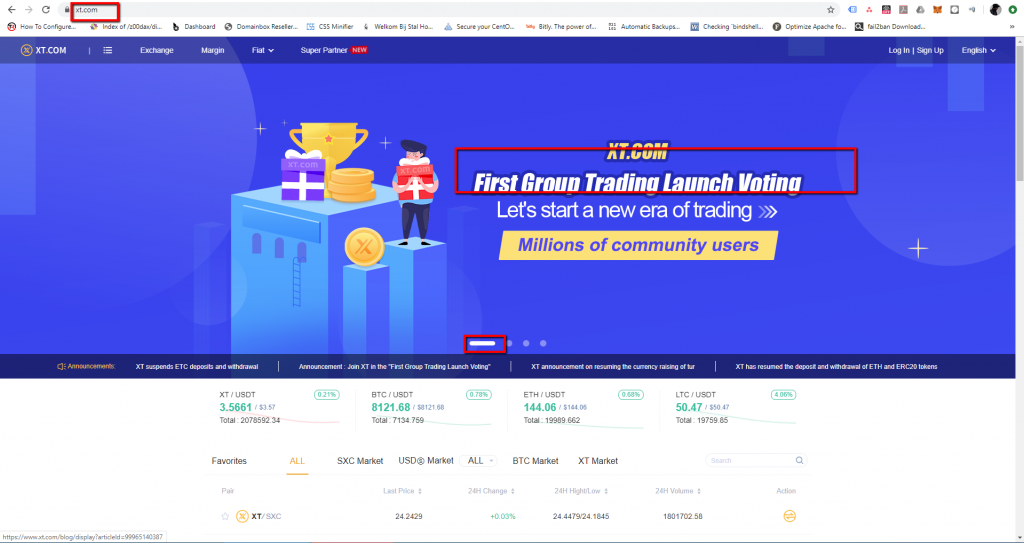 xt.com homepage slider announcing voting