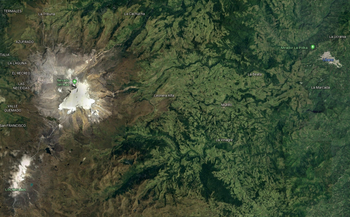 Mapa de Libano y su area alrededor