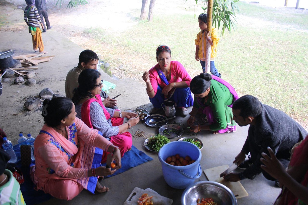 While Czech Honza, @Kamile and I were playing with children, teachers did all the cooking. Traditional Nepali dishes are very filling.