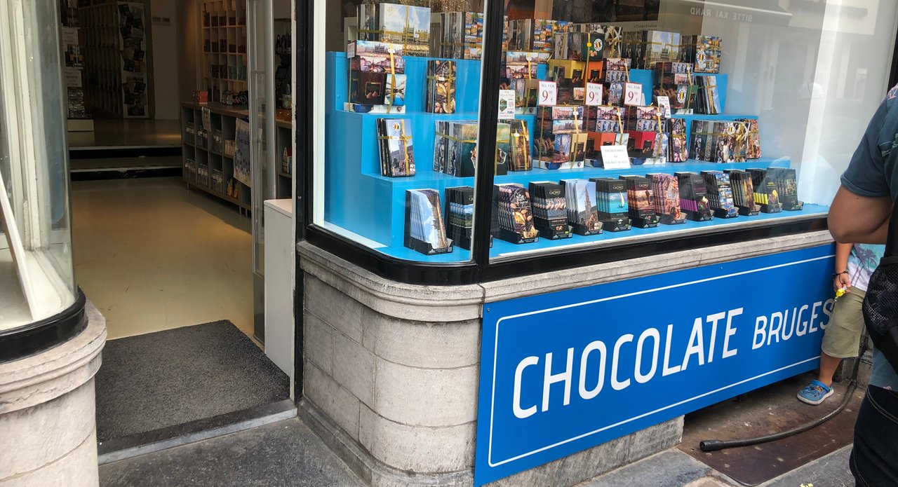 One of the many chocolate shops in Bruges