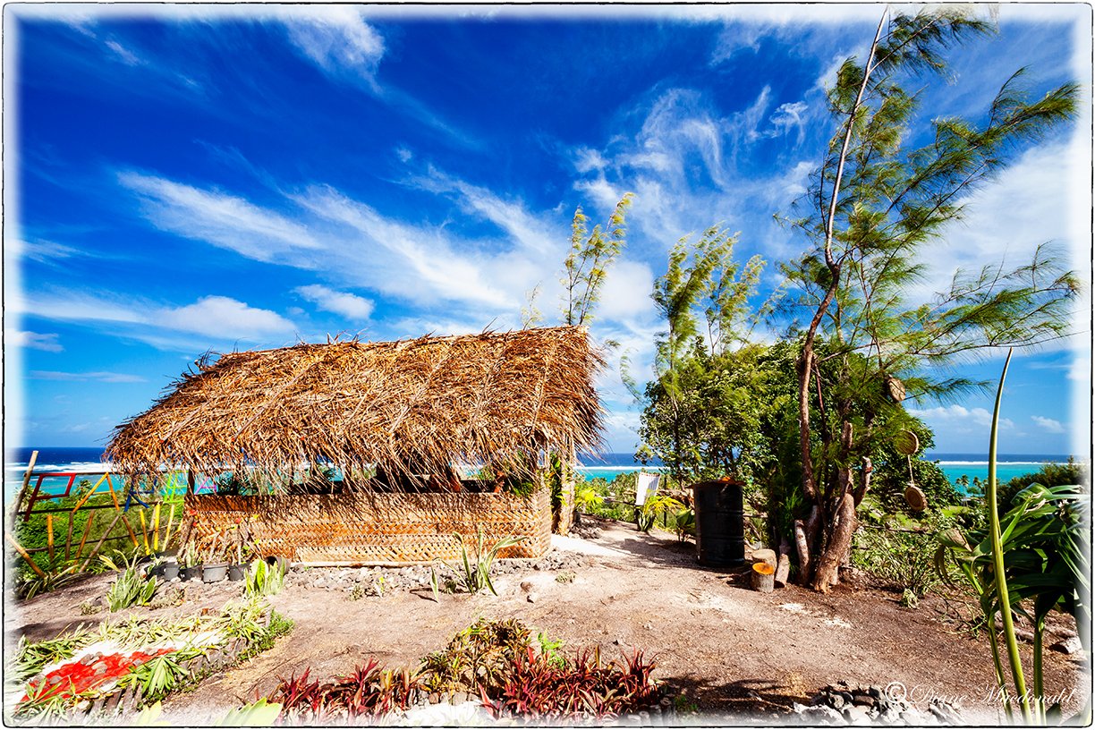 Shelter on hilltop, Parea, Huahine