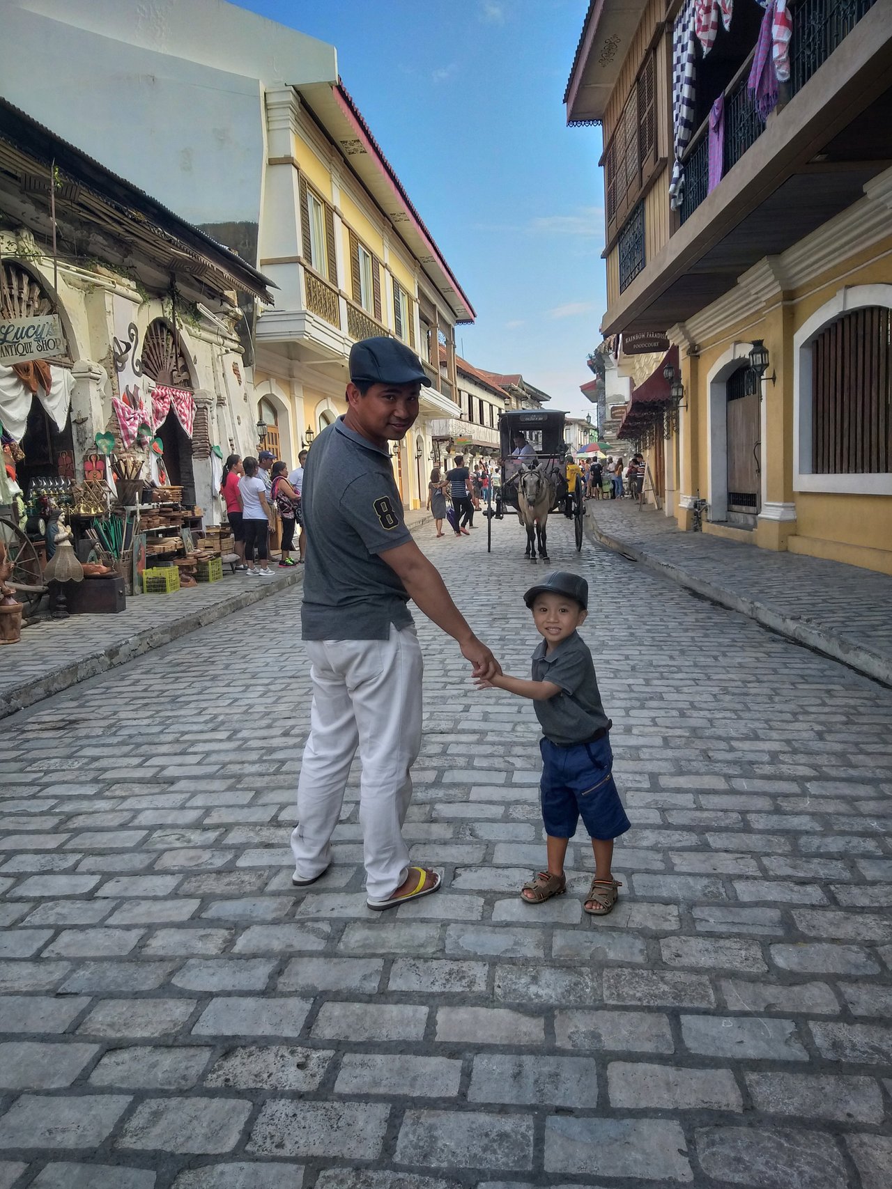 Striking a pose in the most beautiful street of the Philippines