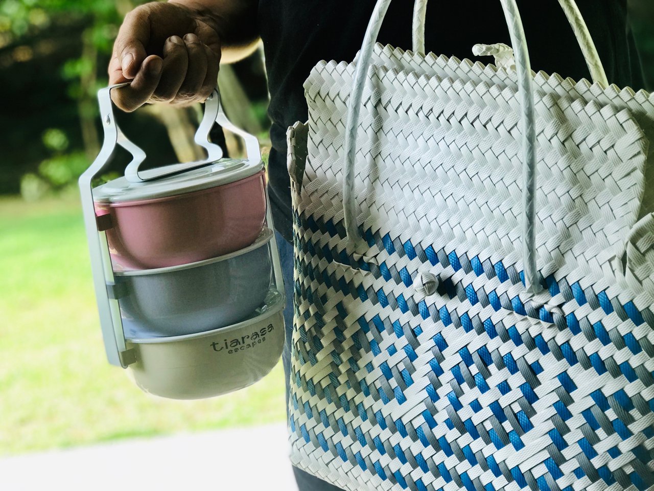 The next day, we requested Breakfast sent to our Tents as we went to bed very late. Delivered in this Tiffin carrier and Hand Woven Basket, it brought on the nostalgia.