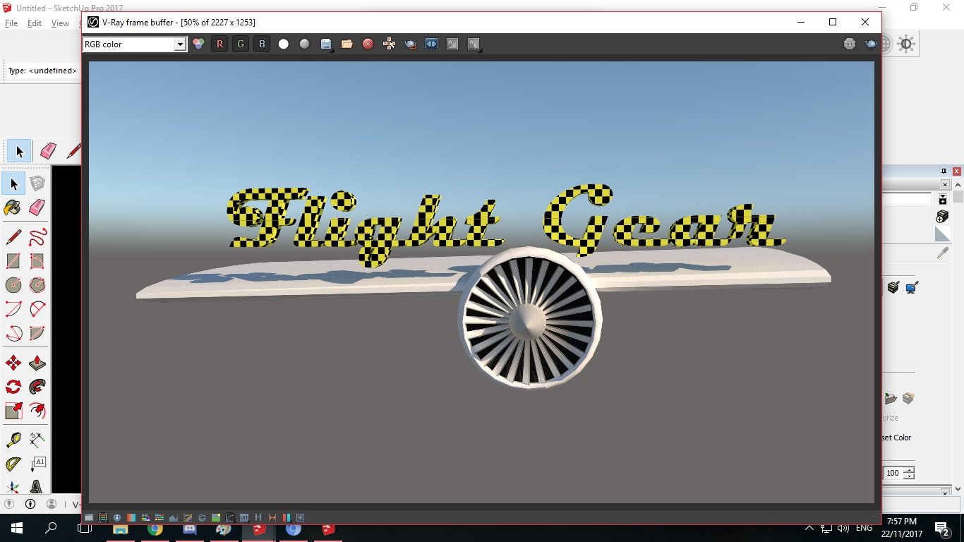 Flight Gear 3d Logo Using Sketchup Pro 2017