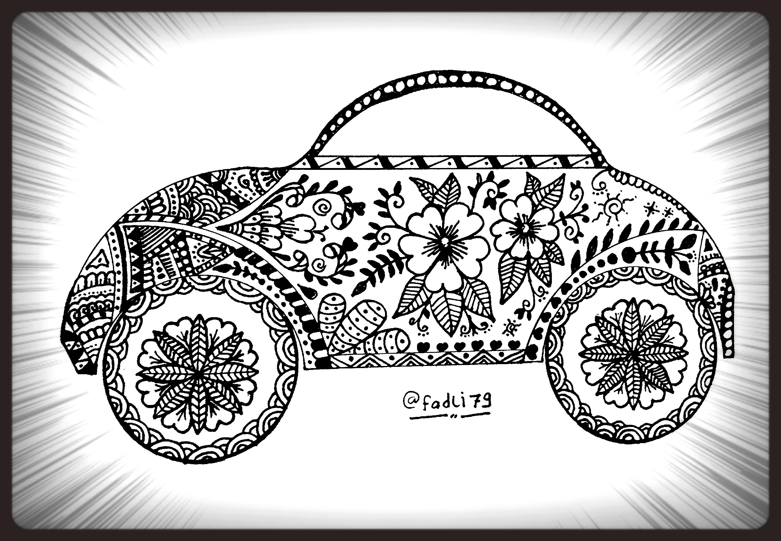 Menggambar Ilustrasi MOBIL Steemit