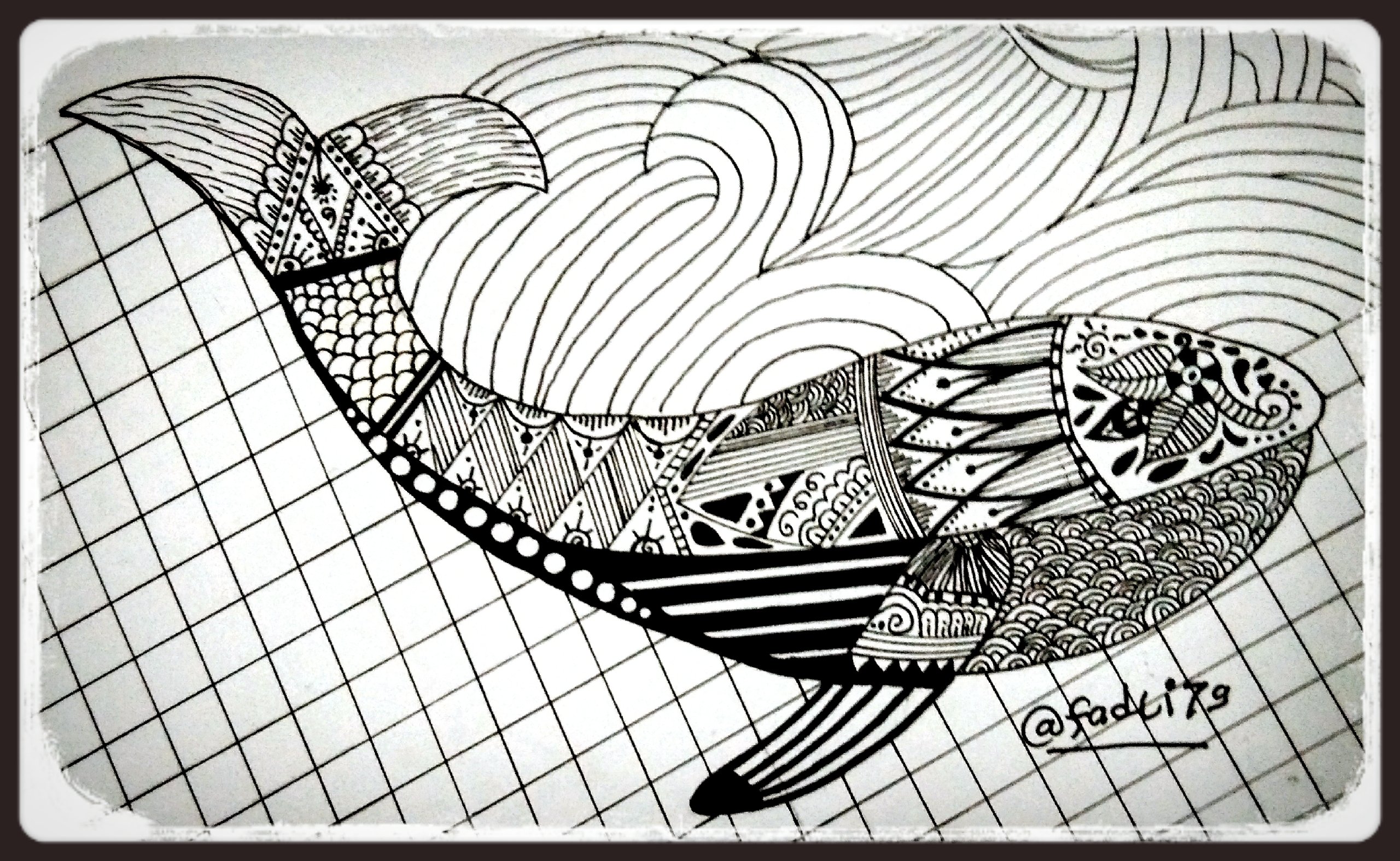 Doodle Art Ilustrasi Paus Yang Cantik Doodle Art Whale Beautiful