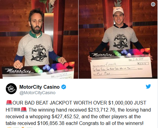 Motor City Bad Beat >> Bad Beat Jackpot In Motorcity Casino Poker News Motor City Bad Beat >> Bad Beat Jackpot In Motorcity Casino Poker News