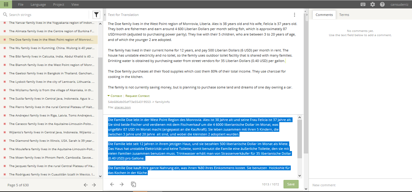 Deutsch Translation For Dollar Street Part 1 1051 Words