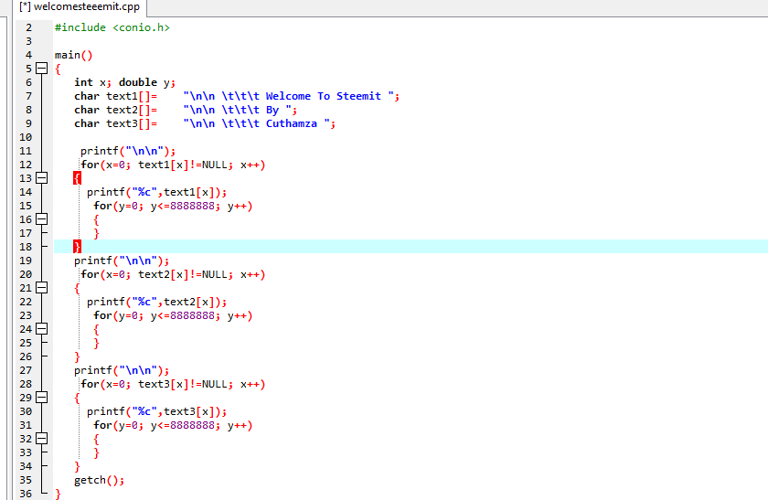 Steps To Create Animated Text In C Programming Language Steemit