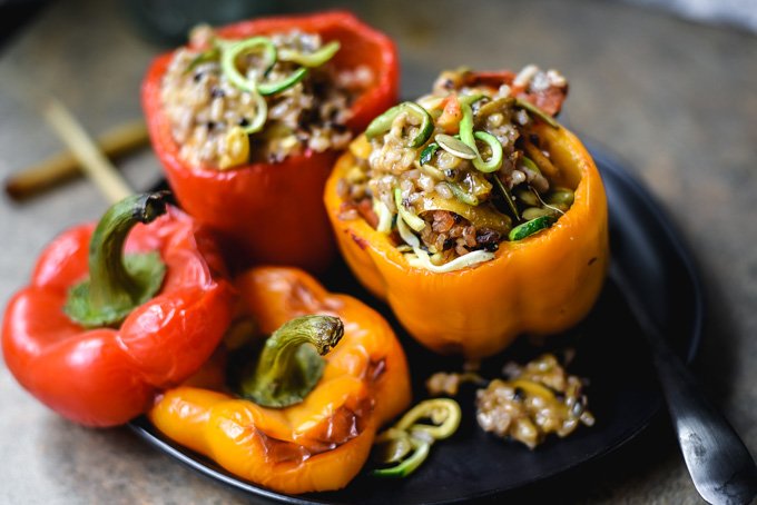 Veggies + Lemon Grass Wild Rice Stuffed Peppers (10).jpg