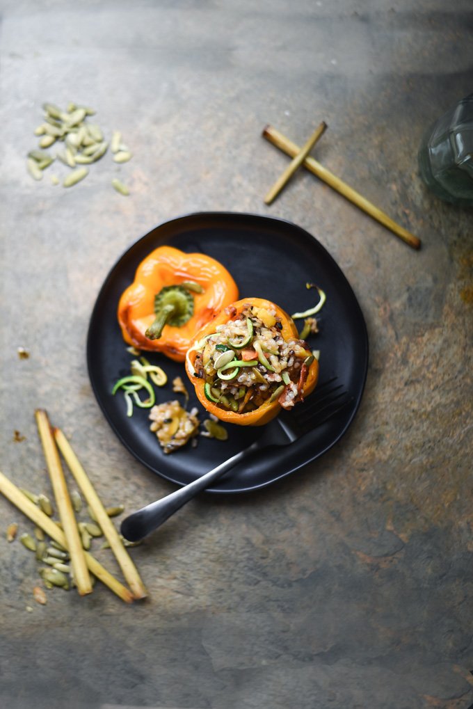 Veggies + Lemon Grass Wild Rice Stuffed Peppers..jpg