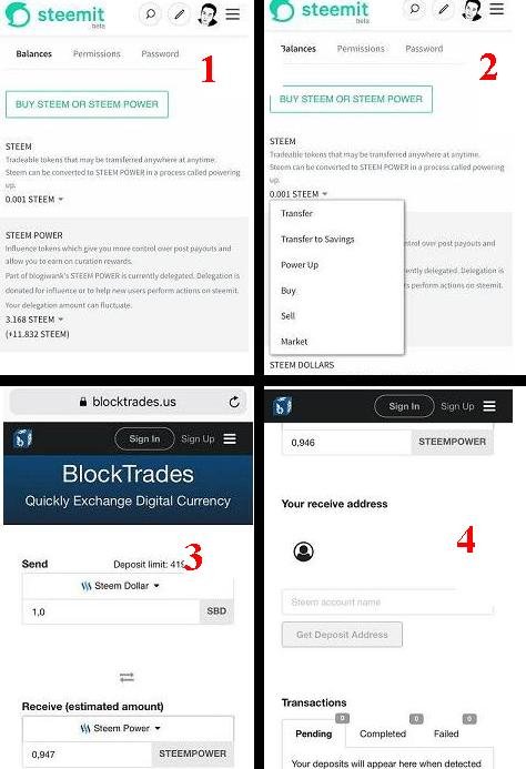 Proses pembelian Steem Power Steemit