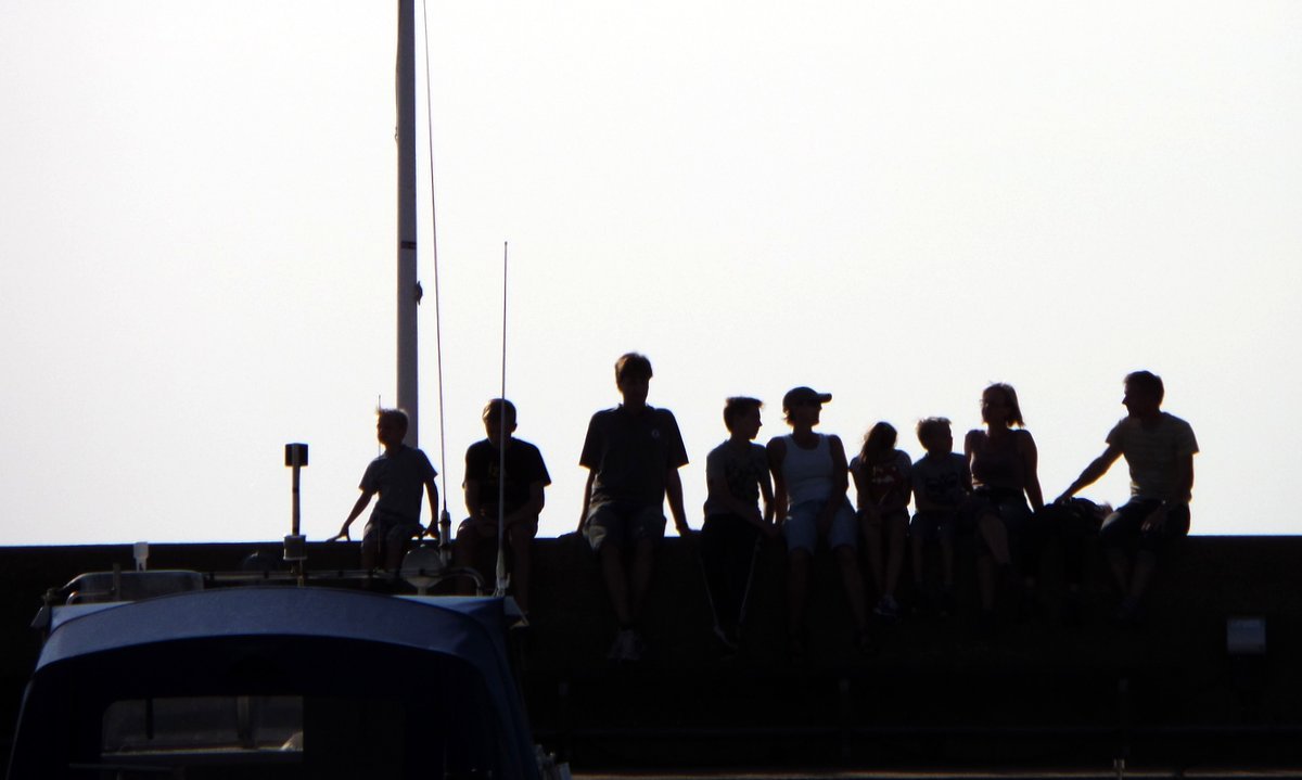 Scandanavians silhouetted at dusk