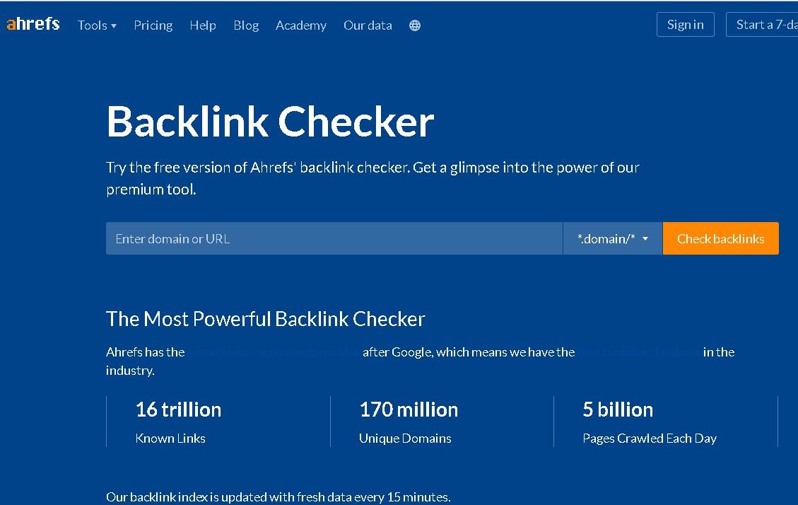 Image result for Ahrefs Free Backlink Checker