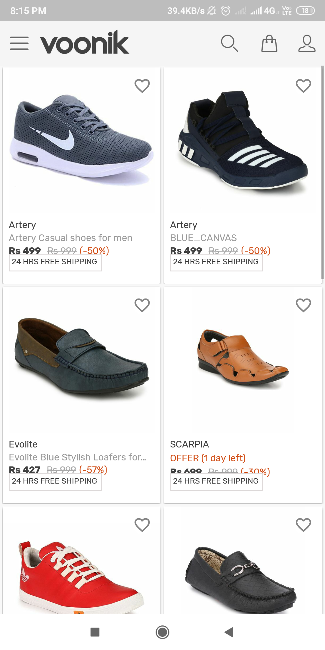 mr voonik online shopping shoes