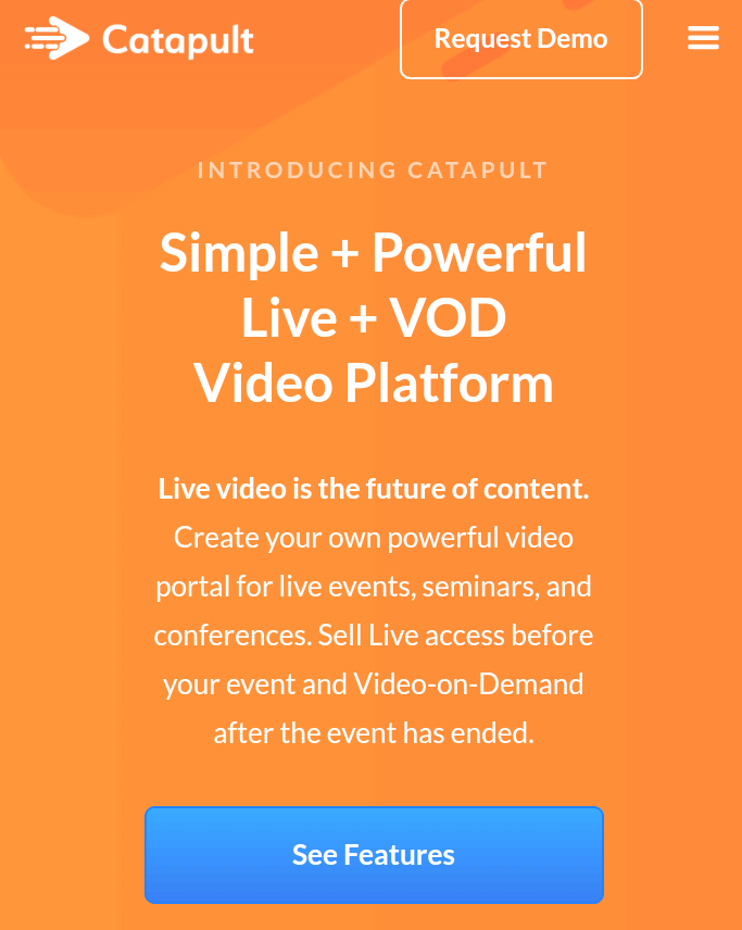 Catapult Live Streaming Vod And Ott Video Platform