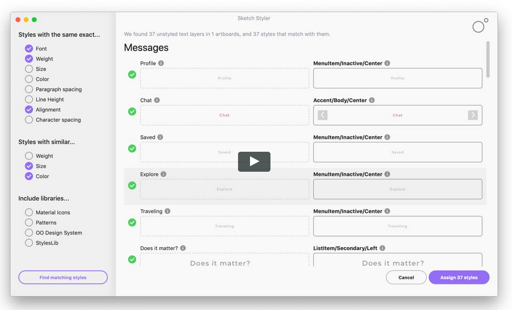 Sketch Styler Styler Assigns Styles Automatically To All