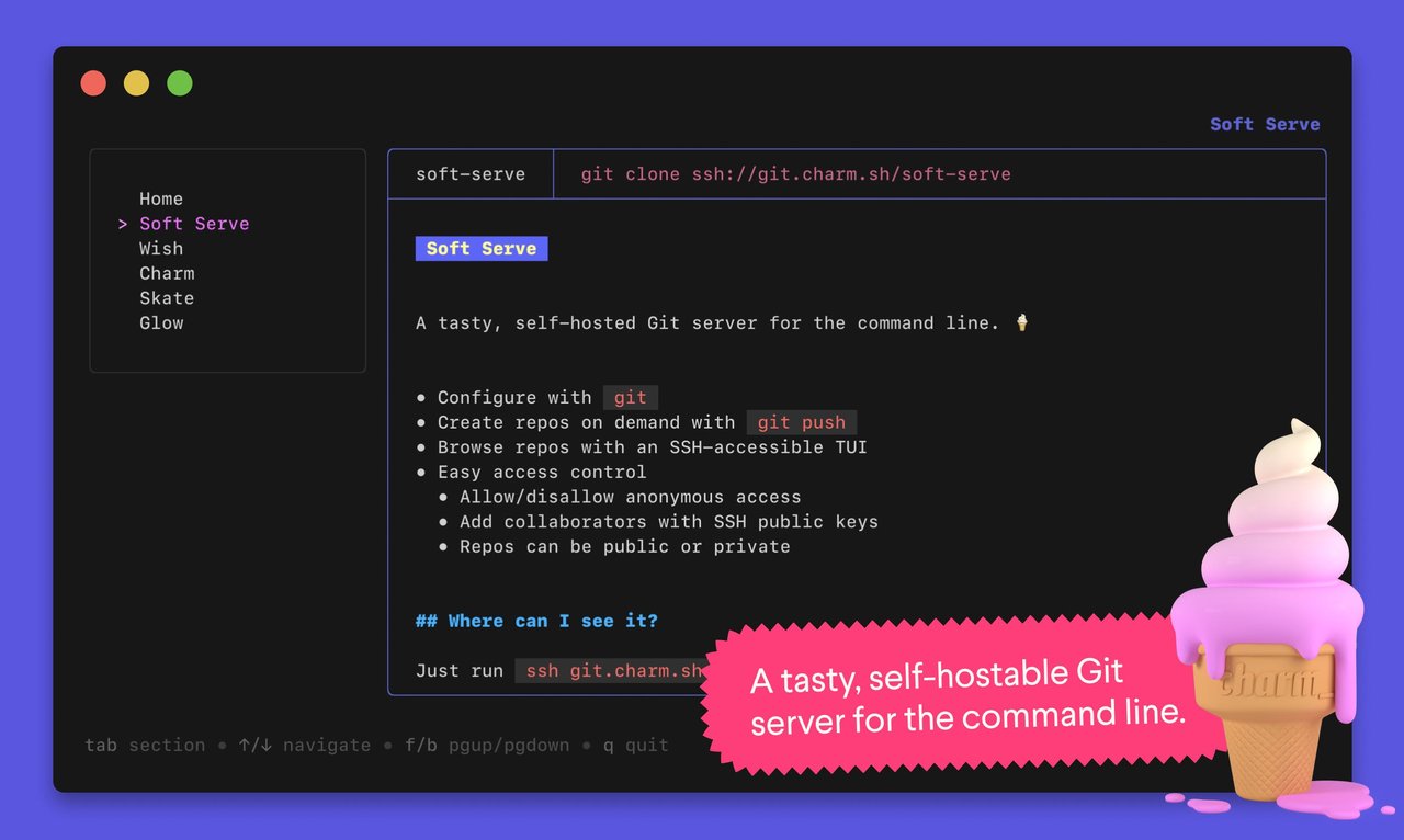 Soft Serve A Tasty Self Hosted Git Server For The Command Line Soft Serve A Tasty Self Hosted Git Server For The Command Line