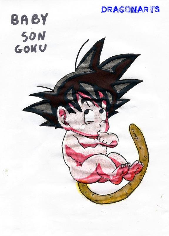 Baby Goku Dragonballarts Drawing Steemkr