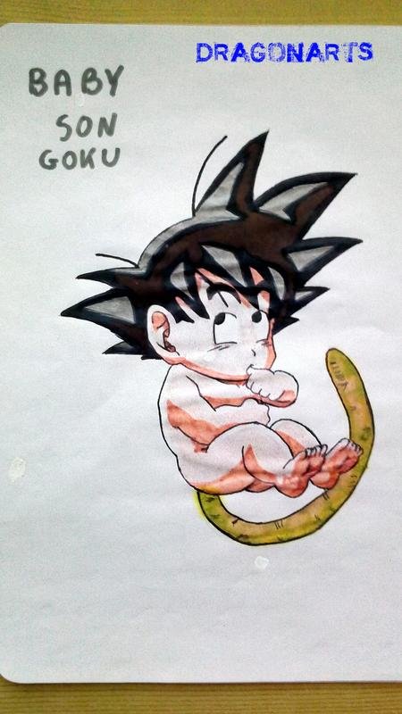 Baby Goku Dragonballarts Drawing Steemkr