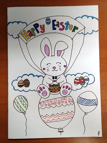Easter Early Greeting Easy Drawing Easter Bunny