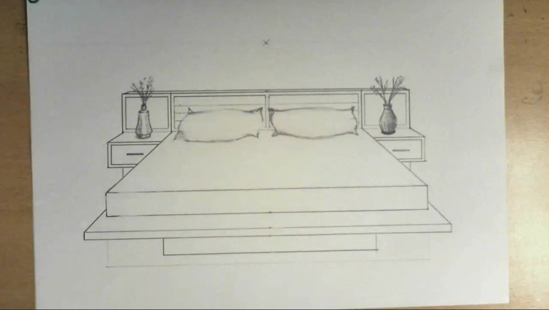 My Art 2 How To Draw One Point Perspective Bed Furniture