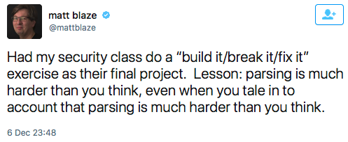 @mattblaze says parsing is harder than you think!
