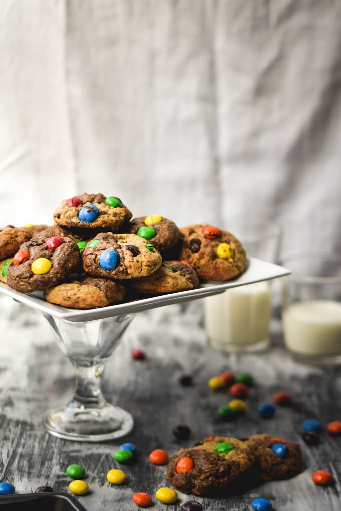 Peanut Butter M&M Jekyll & Hyde Monster Cookies for Halloween (2).jpg