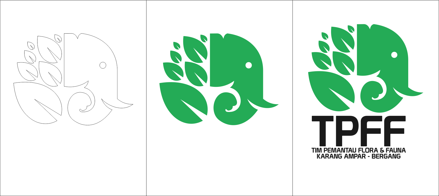 Orcheva Tpfa Logo Design Menggabungkan Gambar Gajah Daun Menjadi Bentuk