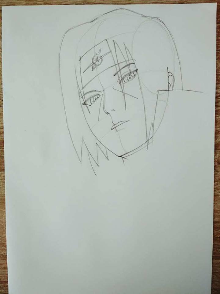 Art - Itachi Uchiha drawing step by step "Naruto series"