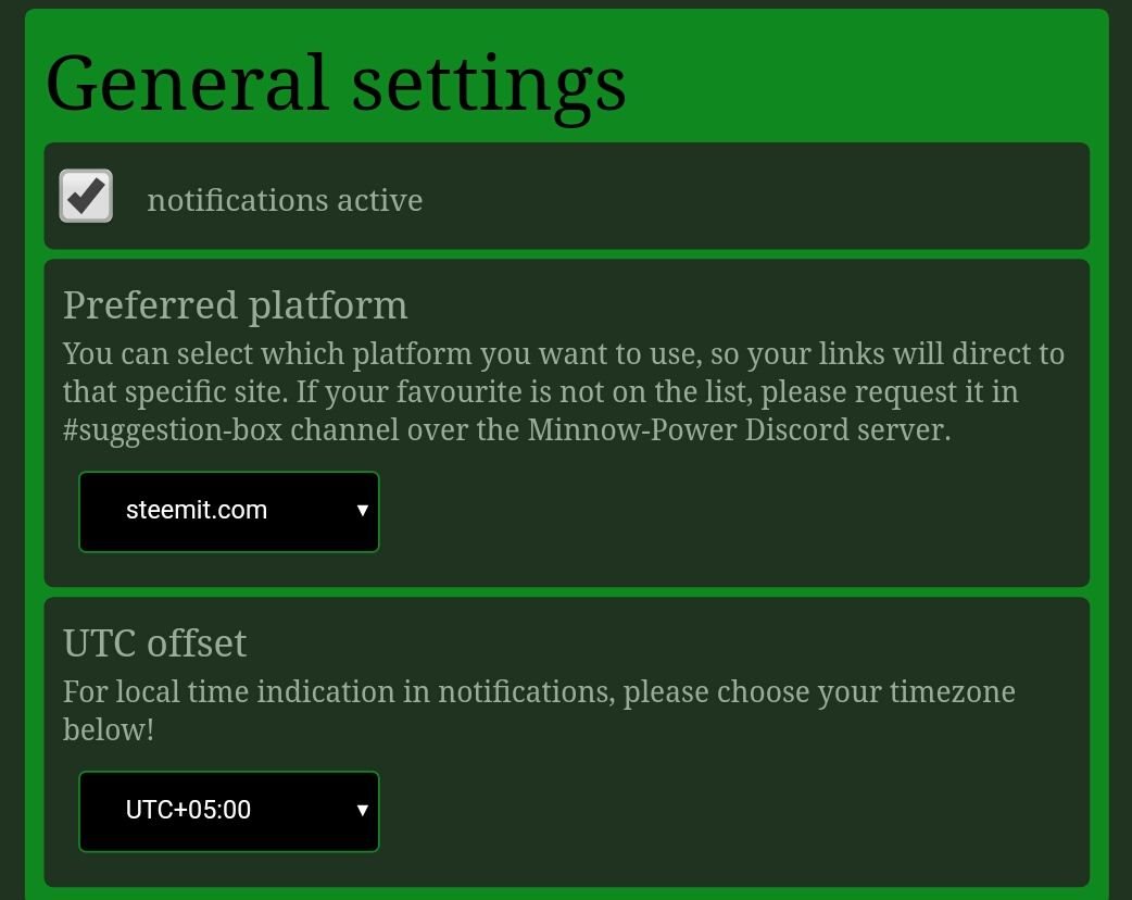 General settings