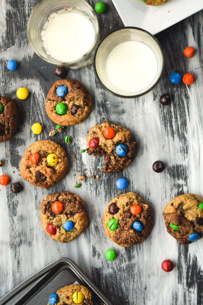 Peanut Butter M&M Jekyll & Hyde Monster Cookies for Halloween (3).jpg