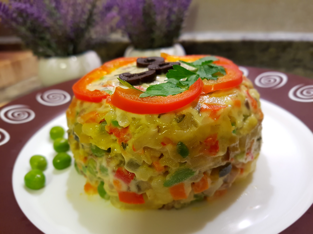 Delicious Russian Salad A Vegan Dish