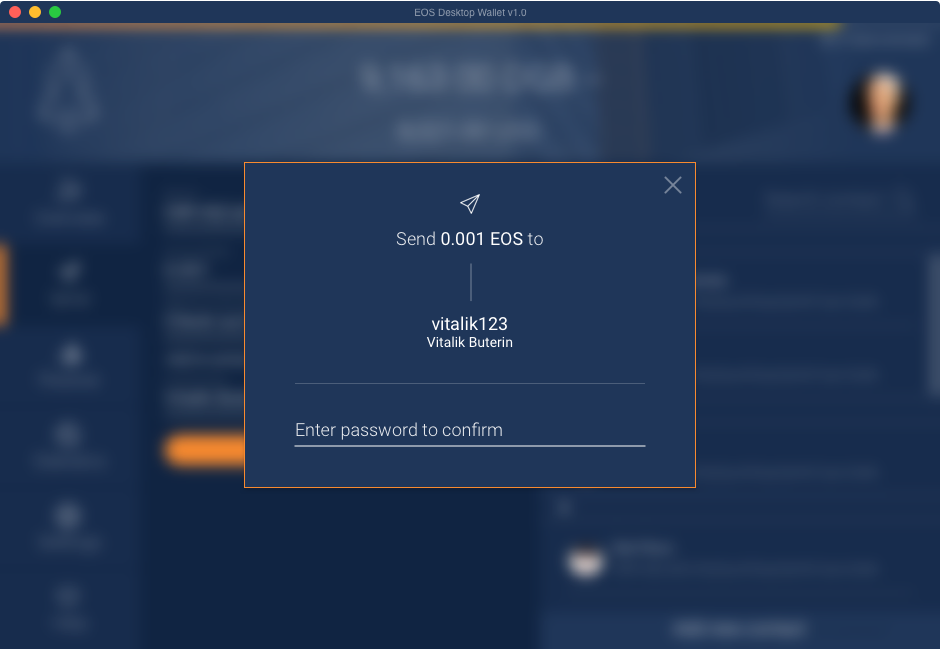 how to send eos dac to another ethereum wallet