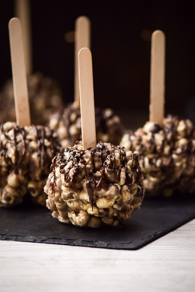 Chocolate Drizzled Black Sesame Popcorn Balls.,.jpg