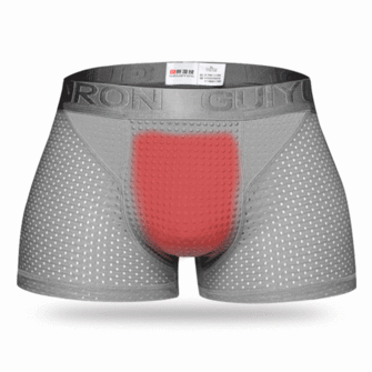 Mens Sexy Ice Silk Mesh Magnetic Therapy Health Care Underwear Breathable Casual Boxer 1.gif
