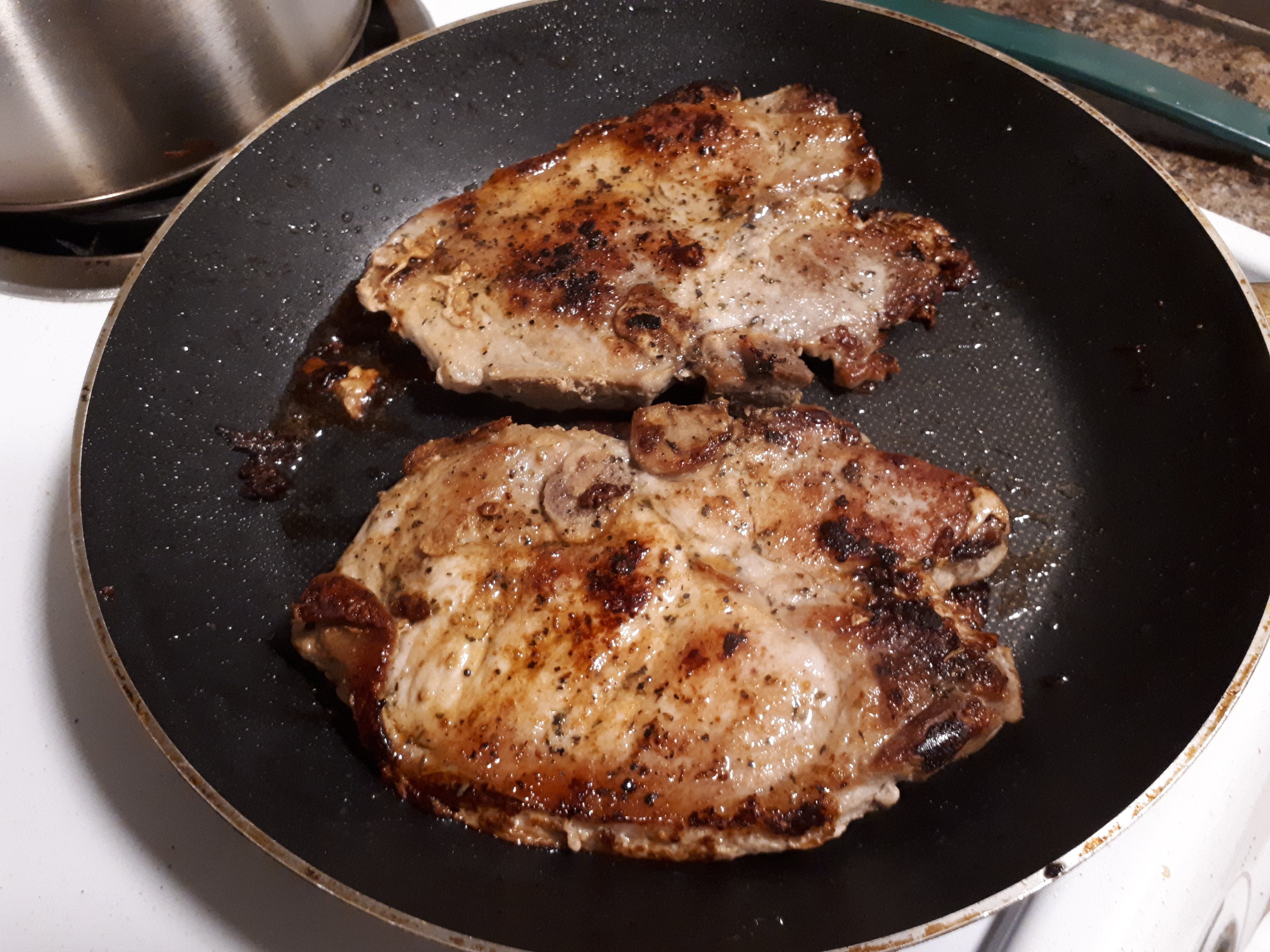 🍖 11 Delicious PHOTOS ! Pan Fried Pork Chops In Olive Oil !🍖 — Steemit