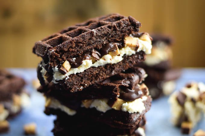 Waffled Brownie Hot Fudge Moose Track Ice Cream Sandwiches (5).jpg