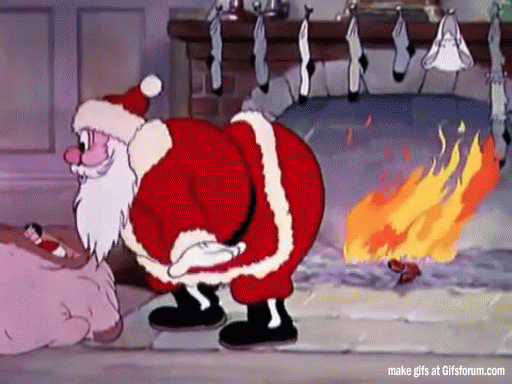 santa burning his ass.gif