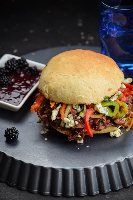 Blackberry BBQ Sauce Pulled Pork Sandwiches & Cilantro Pepper Slaw (14).jpg