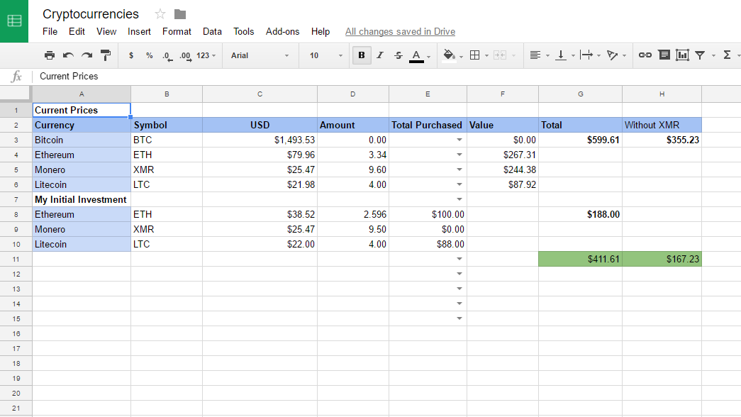 How To Look Up Bitcoin Price Within Google Sheets? - How To Track Cryptocurrencies In Google Sheets Youtube : You can then write the word 'bitcoin' next to it , for future reference.