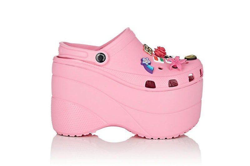 platform pink crocs