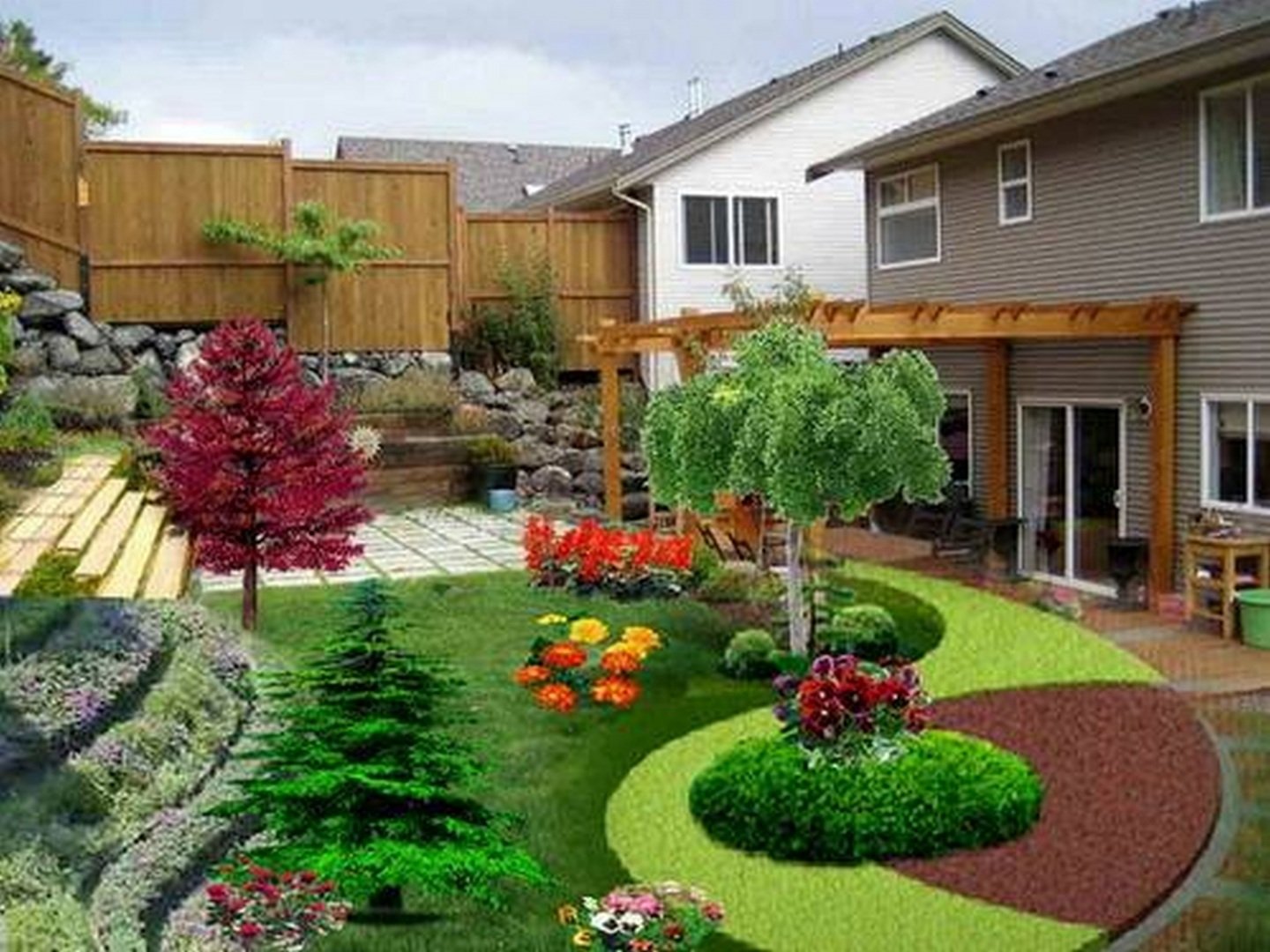 An Idea Various Tropical Plants Front Right Flower Bed With