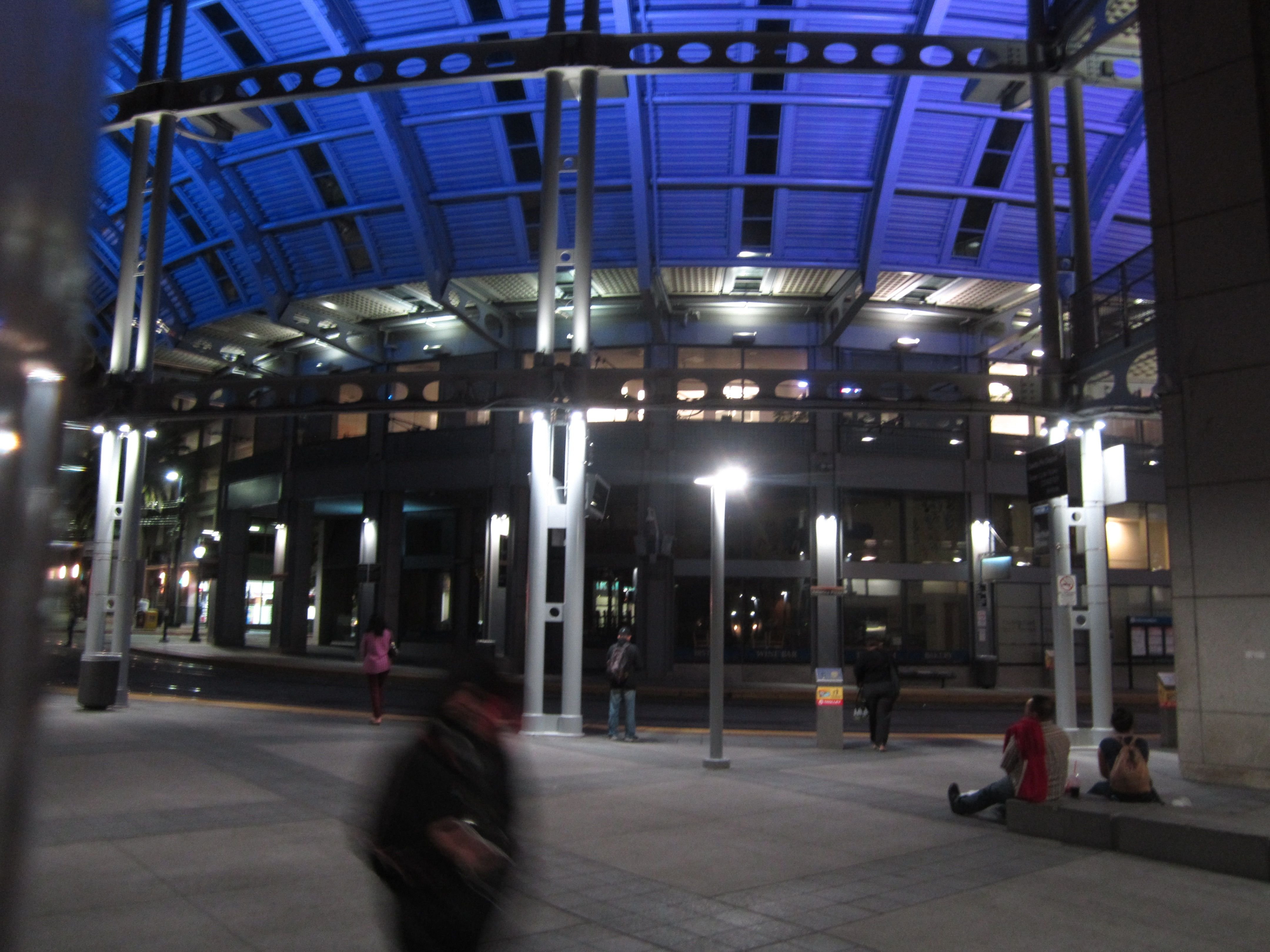 fitinfun Indigo Light San Diego American Plaza  Trolley Stop steemit guy.JPG