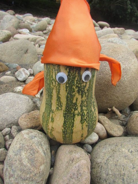 Googlyeyes-Pumpkin lost on the beach