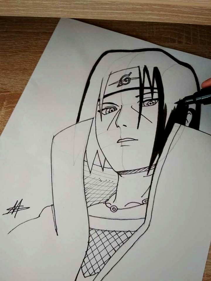 Art - Itachi Uchiha drawing step by step "Naruto series" — Steemkr