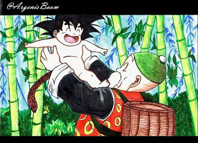 Painting of Goku and the master Roshi. — Steemit