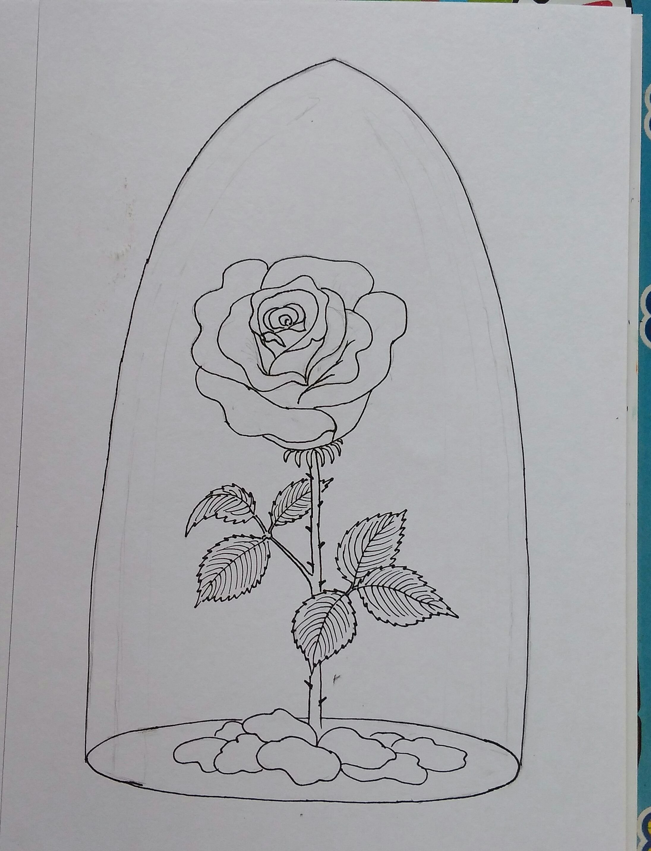 Orasnap Beauty In The Beast Rose Drawing
