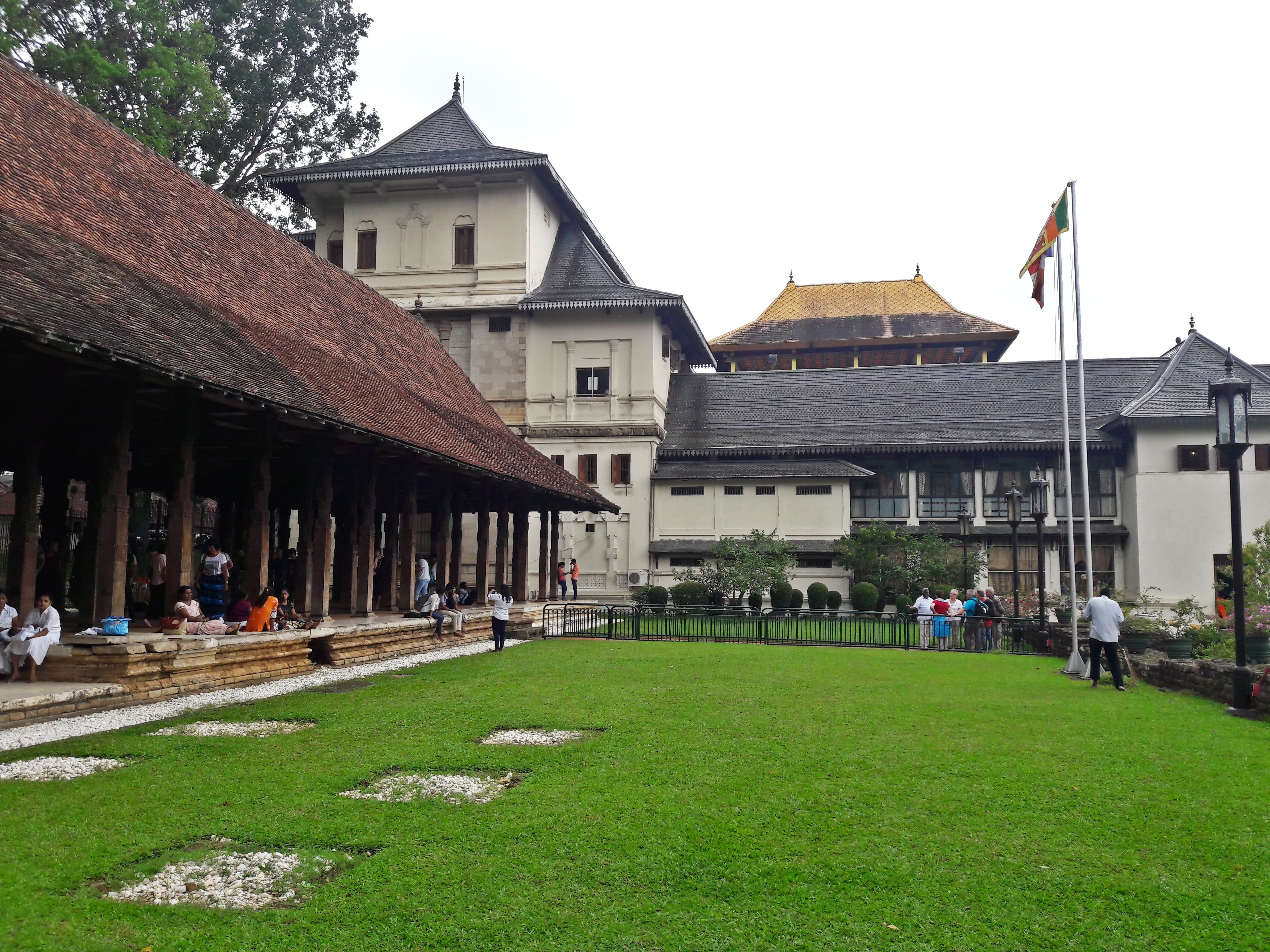 The beautiful courtyard and seating area inside the temple complex