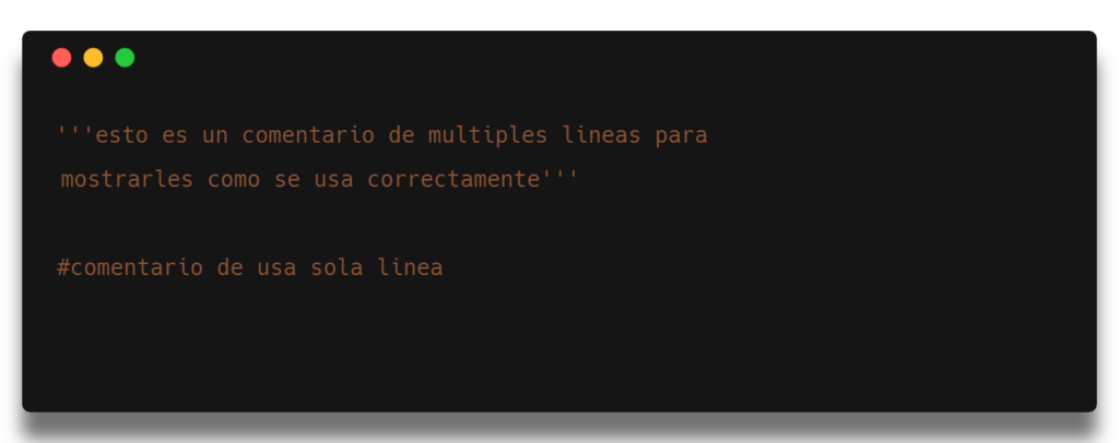 comentarios en python